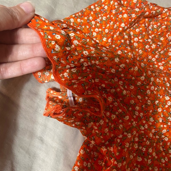 SHEIN Rust Floral Blouse - Picture 2 of 4